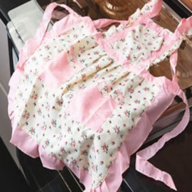 Avental de Cozinha Jolitex Floral/Listras Rosa Avental de Cozinha Jolitex Floral/Listras Rosa