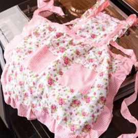 Avental de Cozinha Jolitex Floral/Xadrez Rosa Avental de Cozinha Jolitex Floral/Xadrez Rosa