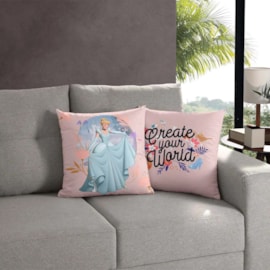 Capa de Almofada Infantil Disney Cinderela Create Bella Janela 45X45 CM Capa de Almofada Infantil Disney Cinderela Create Bella Janela 45X45 CM
