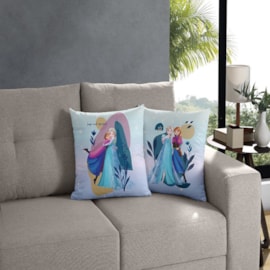 Capa de Almofada Infantil Disney Elsa e Anna Bella Janela 45X45 CM Capa de Almofada Infantil Disney Elsa e Anna Bella Janela 45X45 CM