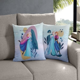 Capa de Almofada Infantil Disney Elsa e Anna Bella Janela 45X45 CM Capa de Almofada Infantil Disney Elsa e Anna Bella Janela 45X45 CM