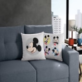 Capa de Almofada Infantil Disney Mickey Gray Bella Janela 45X45 CM