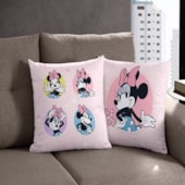 Capa de Almofada Infantil Disney Minnie Pink Bella Janela 45X45 CM