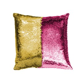 Capa de Almofada Paetê Rozac Pink/Dourado