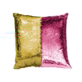 Capa de Almofada Paetê Rozac Pink/Dourado Capa de Almofada Paetê Rozac Pink/Dourado