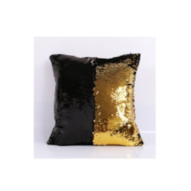 Capa de Almofada Paetê Rozac Preto/Dourado Capa de Almofada Paetê Rozac Preto/Dourado