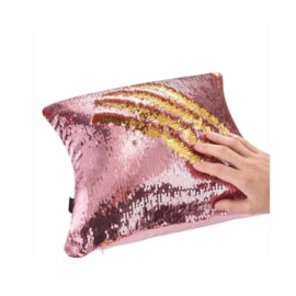 Capa de Almofada Paetê Rozac Rosa/Dourado Capa de Almofada Paetê Rozac Rosa/Dourado