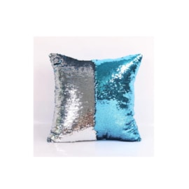 Capa de Almofada Paetê Rozac Turquesa/Prata Capa de Almofada Paetê Rozac Turquesa/Prata