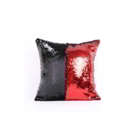 Capa de Almofada Paetê Rozac Vermelho/Prata Capa de Almofada Paetê Rozac Vermelho/Prata