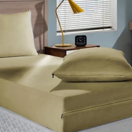 Capa de Colchão Casal Malha Sbx Bege Capa de Colchão Casal Malha Sbx Bege