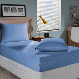 Capa de Colchão Queen Malha Sbx Azul Capa de Colchão Queen Malha Sbx Azul