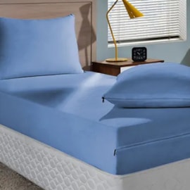 Capa de Colchão Queen Malha Sbx Azul Capa de Colchão Queen Malha Sbx Azul