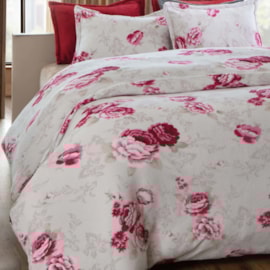 Capa de Edredom Casal Seven Têxtil Comfort Plush Jardim Vermelho 220x240 Capa de Edredom Casal Seven Têxtil Comfort Plush Jardim Vermelho 220x240