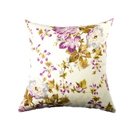 Capa para Almofada STMHome Suede Estampada 42 X 42 Fiori Lilas