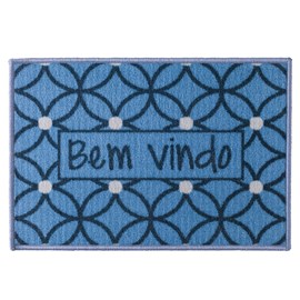 Capacho Decorativo Corttex Color Art Bem-Vindo Azul