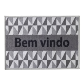 Capacho Decorativo Corttex Color Art Bem Vindo Cinza