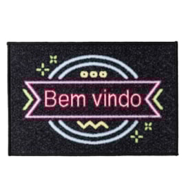 Capacho Decorativo Corttex Color Art Bem Vindo Neon Capacho Decorativo Corttex Color Art Bem Vindo Neon