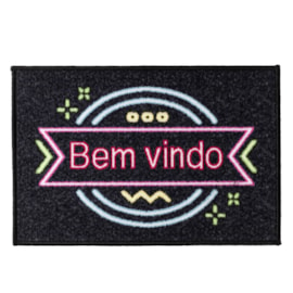 Capacho Decorativo Corttex Color Art Bem Vindo Neon