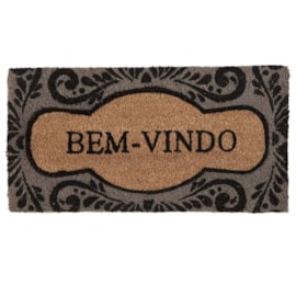 Capacho Decorativo Corttex Color Art Fibra de Coco 30cm x 60cm Bem-Vindo Cinza Capacho Decorativo Corttex Color Art Fibra de Coco 30cm x 60cm Bem-Vindo Cinza