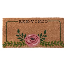 Capacho Decorativo Corttex Color Art Fibra de Coco 30cm x 60cm Flor Rosa Capacho Decorativo Corttex Color Art Fibra de Coco 30cm x 60cm Flor Rosa