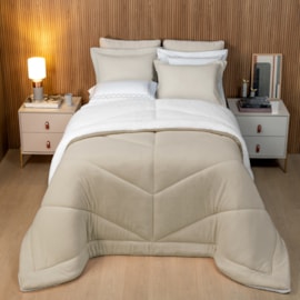 Coberdrom Dupla Face Casal com Sherpa Lavive Winter 2,20m X 2,40m Bege/Gelo Coberdrom Dupla Face Casal com Sherpa Lavive Winter 2,20m X 2,40m Bege/Gelo