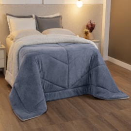 Coberdrom Dupla Face Casal com Sherpa Lavive Winter 2,20m X 2,40m Cinza/Gelo Coberdrom Dupla Face Casal com Sherpa Lavive Winter 2,20m X 2,40m Cinza/Gelo