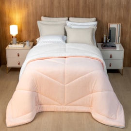 Coberdrom Dupla Face Casal com Sherpa Lavive Winter 2,20m X 2,40m Sal Rosa/Gelo Coberdrom Dupla Face Casal com Sherpa Lavive Winter 2,20m X 2,40m Sal Rosa/Gelo