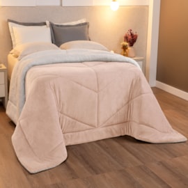 Coberdrom Dupla Face Casal com Sherpa Lavive Winter 2,20m X 2,40m Sal Rosa/Gelo Coberdrom Dupla Face Casal com Sherpa Lavive Winter 2,20m X 2,40m Sal Rosa/Gelo