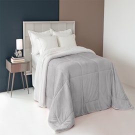 Coberdrom Dupla Face Casal/Queen 2,20m x 2,40m Com Sherpa Cinza Casa Paulinha Coberdrom Dupla Face Casal/Queen 2,20m x 2,40m Com Sherpa Cinza Casa Paulinha