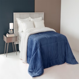 Coberdrom Dupla Face Casal/Queen 2,20m x 2,40m Com Sherpa Marinho Casa Paulinha Coberdrom Dupla Face Casal/Queen 2,20m x 2,40m Com Sherpa Marinho Casa Paulinha