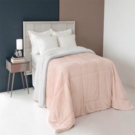 Coberdrom Dupla Face Casal/Queen 2,20m x 2,40m Com Sherpa Sal Rosa Casa Paulinha Coberdrom Dupla Face Casal/Queen 2,20m x 2,40m Com Sherpa Sal Rosa Casa Paulinha