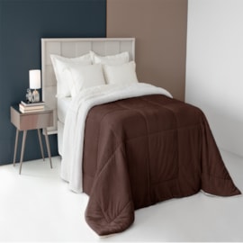 Coberdrom Dupla Face Casal/Queen 2,20m x 2,40m Com Sherpa Tabaco Casa Paulinha Coberdrom Dupla Face Casal/Queen 2,20m x 2,40m Com Sherpa Tabaco Casa Paulinha