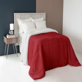 Coberdrom Dupla Face Casal/Queen 2,20m x 2,40m Com Sherpa Vermelho Casa Paulinha Coberdrom Dupla Face Casal/Queen 2,20m x 2,40m Com Sherpa Vermelho Casa Paulinha