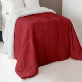 Coberdrom Dupla Face Casal/Queen 2,20m x 2,40m Com Sherpa Vermelho Casa Paulinha Coberdrom Dupla Face Casal/Queen 2,20m x 2,40m Com Sherpa Vermelho Casa Paulinha