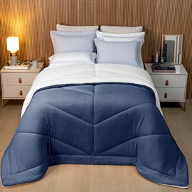 Coberdrom Dupla Face Queen com Sherpa Lavive Winter 2,40m X 2,60m Marinho/Gelo Coberdrom Dupla Face Queen com Sherpa Lavive Winter 2,40m X 2,60m Marinho/Gelo
