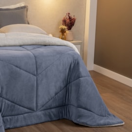 Coberdrom Dupla Face Solteiro com Sherpa Lavive Winter 2,40m X 1,50m Cinza/Gelo Coberdrom Dupla Face Solteiro com Sherpa Lavive Winter 2,40m X 1,50m Cinza/Gelo