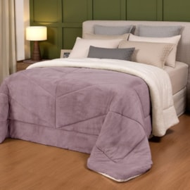 Coberdrom Dupla Face Solteiro com Sherpa Lavive Winter 2,40m X 1,50m Lavanda/Gelo Coberdrom Dupla Face Solteiro com Sherpa Lavive Winter 2,40m X 1,50m Lavanda/Gelo