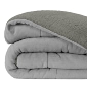 Coberdrom Dupla Face Solteiro com Sherpa Lavive Winter Colors 2,40m X 1,50m Cinza