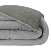 Coberdrom Dupla Face Solteiro com Sherpa Lavive Winter Colors 2,40m X 1,50m Cinza