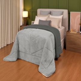 Coberdrom Dupla Face Solteiro com Sherpa Lavive Winter Colors 2,40m X 1,50m Cinza Coberdrom Dupla Face Solteiro com Sherpa Lavive Winter Colors 2,40m X 1,50m Cinza