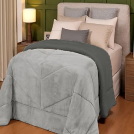 Coberdrom Dupla Face Solteiro com Sherpa Lavive Winter Colors 2,40m X 1,50m Cinza Coberdrom Dupla Face Solteiro com Sherpa Lavive Winter Colors 2,40m X 1,50m Cinza