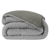 Coberdrom Dupla Face Solteiro com Sherpa Lavive Winter Colors 2,40m X 1,50m Cinza