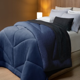 Coberdrom Dupla Face Solteiro com Sherpa Lavive Winter Colors 2,40m X 1,50m Marinho Coberdrom Dupla Face Solteiro com Sherpa Lavive Winter Colors 2,40m X 1,50m Marinho