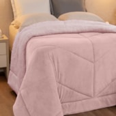 Coberdrom Dupla Face Solteiro com Sherpa Lavive Winter Colors 2,40m X 1,50m Rosè