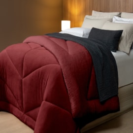 Coberdrom Dupla Face Solteiro com Sherpa Lavive Winter Colors 2,40m X 1,50m Vinho Coberdrom Dupla Face Solteiro com Sherpa Lavive Winter Colors 2,40m X 1,50m Vinho