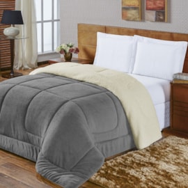 Coberdrom Queen Aspen com Sherpa Rulidry Cinza Coberdrom Queen Aspen com Sherpa Rulidry Cinza