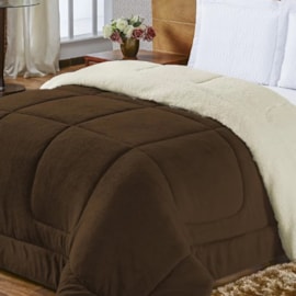 Coberdrom Queen Aspen com Sherpa Rulidry Marrom Coberdrom Queen Aspen com Sherpa Rulidry Marrom