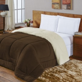 Coberdrom Queen Aspen com Sherpa Rulidry Marrom Coberdrom Queen Aspen com Sherpa Rulidry Marrom