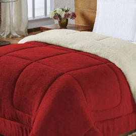 Coberdrom Queen Aspen com Sherpa Rulidry Vermelho Coberdrom Queen Aspen com Sherpa Rulidry Vermelho