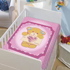 Cobertor de Berço Jolitex Eu Amo Mamy Rosa Cobertor de Berço Jolitex Eu Amo Mamy Rosa